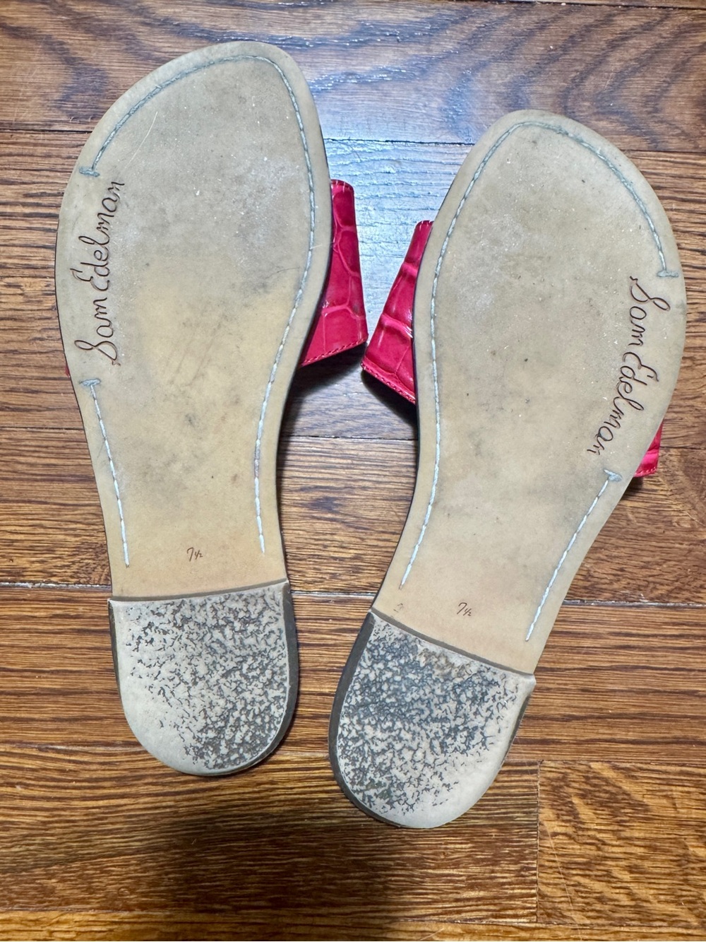 Sam Edelman Pink Croc Embossed Buckle Slide Size 7.5 - Picture 12 of 13
